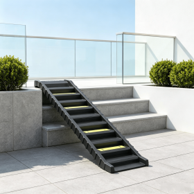 Foldable Dog Stairs for Car Truck SUV Black Accessory for Large Medium Small Dogs Easy Entry Ramp