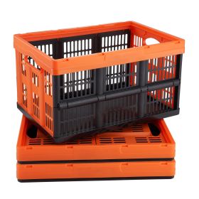 Plastic Collapsible Storage Basket, 45L 3 Packs, Folding Stackable Storage Containers/Bins with Handles, Large Heavy Duty Containers for Clothes,