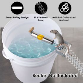 Rolling Mouse Trap With 19.69in Mesh Ramp, Humane Galvanized Metal Rat Trap, Reusable Catch Multiple Mice, Easy To Clean For Home Garage Warehous (Option: Silver)