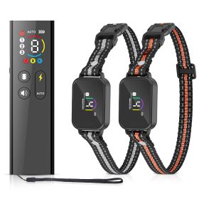 2-in-1 Dog Shock and Bark Collar Dog Training Collar with Remote 1/2/3 Collars(Options) Rechargeable IP68 Waterproof with 3 Channels for Medium a (type: With 2 Collar)