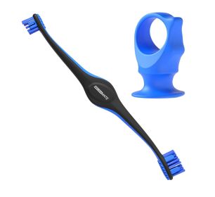 Combo BrushMate Pet Toothbrush & Medium BiteBlock- Dog Oral Care (Color: Blue)